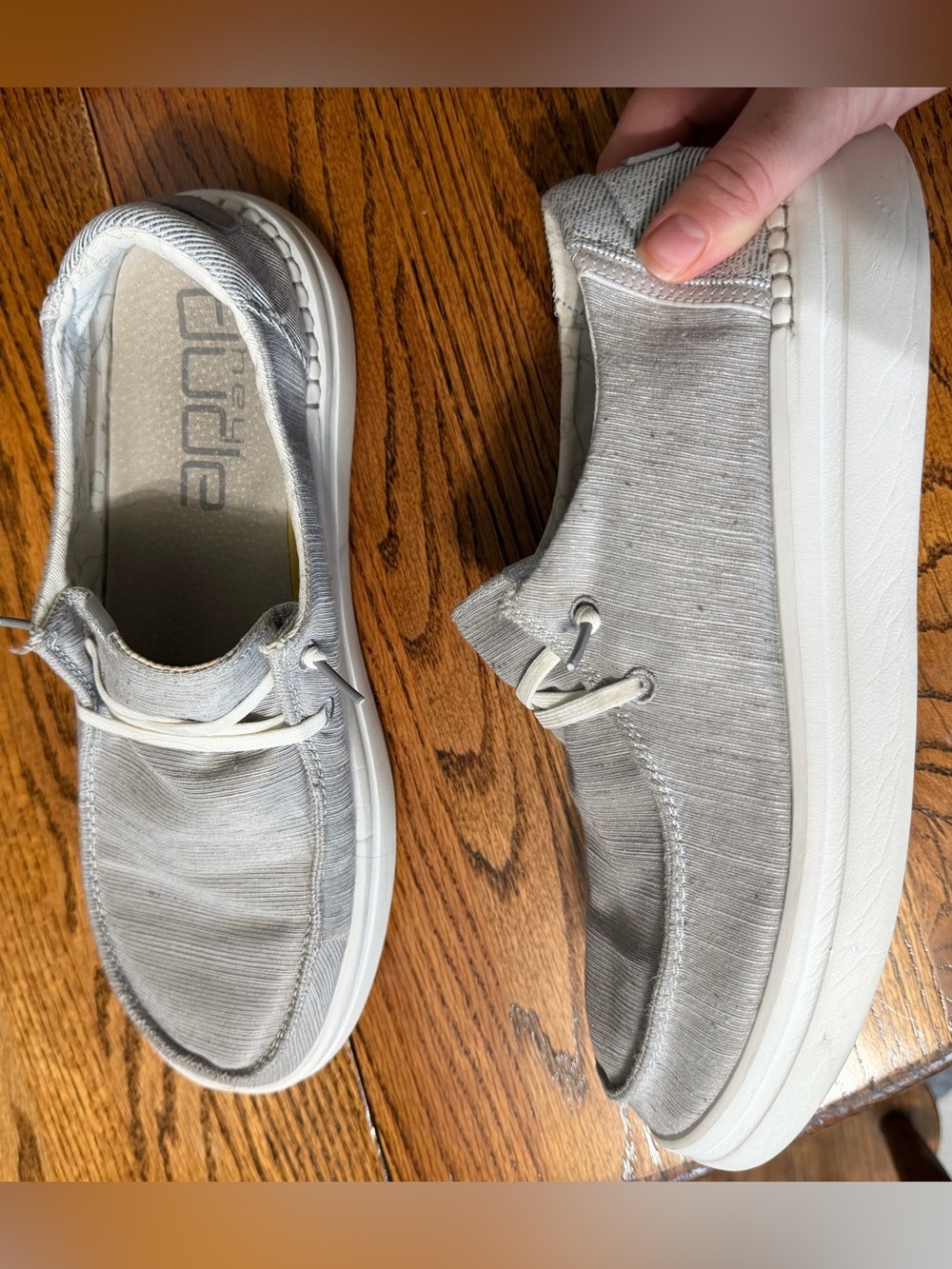 Hey Dude Women's Slip-On Flats in Light Gray